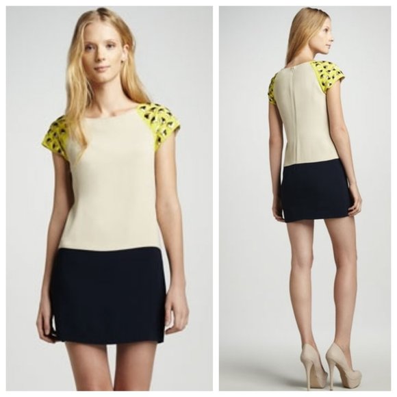 Trina Turk Midtown Stud Shoulder Colorblock Dress - Picture 1 of 5